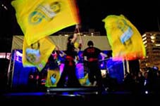 KungFu flags; Earth hour Rotterdm 2012